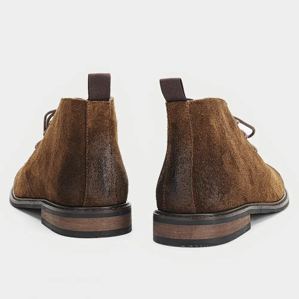 Genuine Leather Desert Boots Natural Cow Suede Leather Men Chukka Boots Fashion Comfortable Brand Ankle Leather Boots #KD598