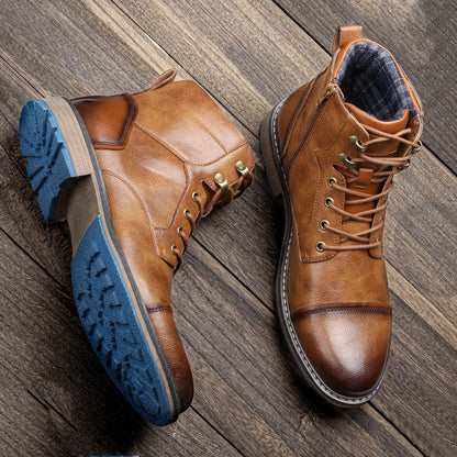 Size 7~13 Retro Men Boots 2023 Fashion Comfortable Spring Leather Boots