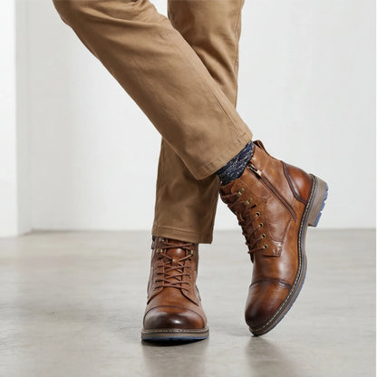Size 7~13 Retro Men Boots 2023 Fashion Comfortable Spring Leather Boots