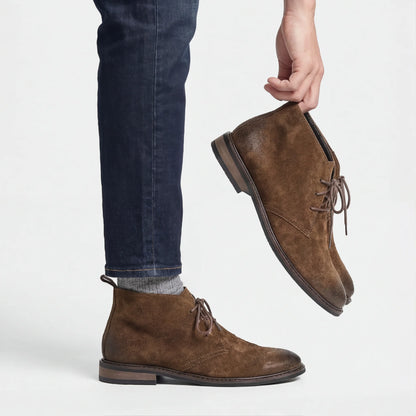 Genuine Leather Desert Boots Natural Cow Suede Leather Men Chukka Boots Fashion Comfortable Brand Ankle Leather Boots #KD598