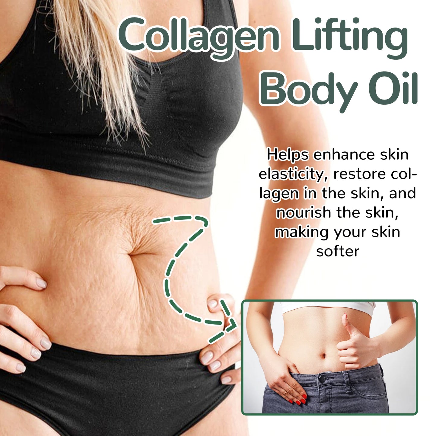 Collagen Firming Body Oil Deep Hydration Moisturizing Firming Arm Belly ＆ Excess Fat Whole Body Skin Massage Essential Oil 100Ml