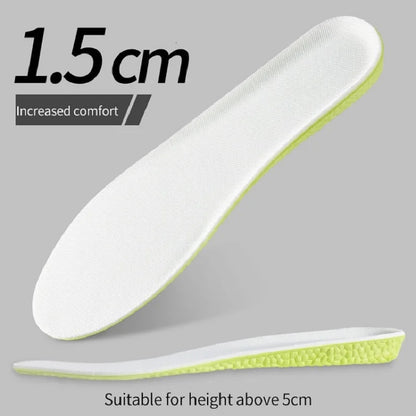 Invisible Height Increase Insoles Green Memory Foam Shoes Sole Pad Breathable Comfortable for Men Women Feet Care Insole