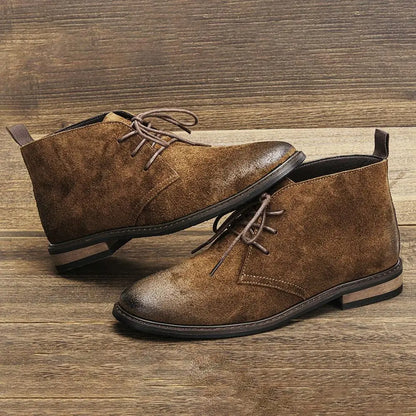 Genuine Leather Desert Boots Natural Cow Suede Leather Men Chukka Boots Fashion Comfortable Brand Ankle Leather Boots #KD598