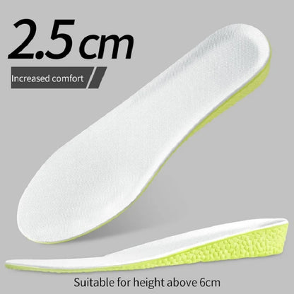 Invisible Height Increase Insoles Green Memory Foam Shoes Sole Pad Breathable Comfortable for Men Women Feet Care Insole