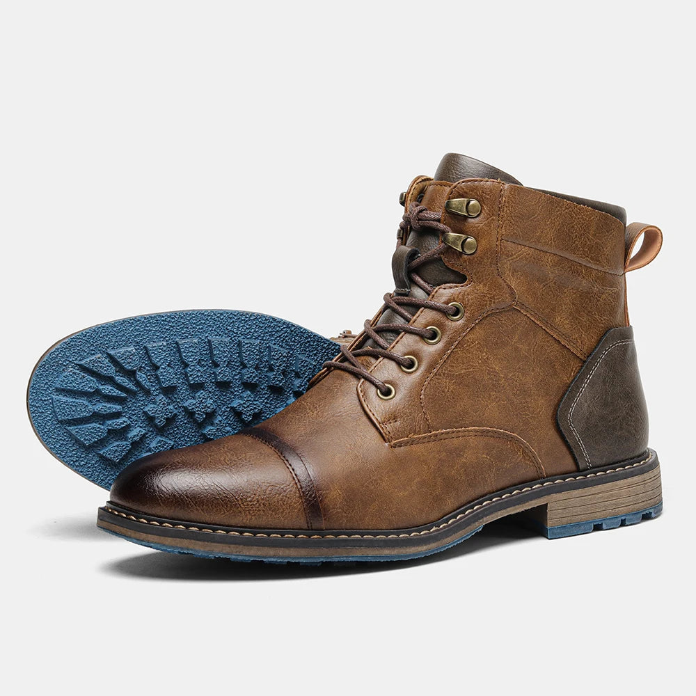 Size 7~13 Retro Men Boots 2023 Fashion Comfortable Spring Leather Boots