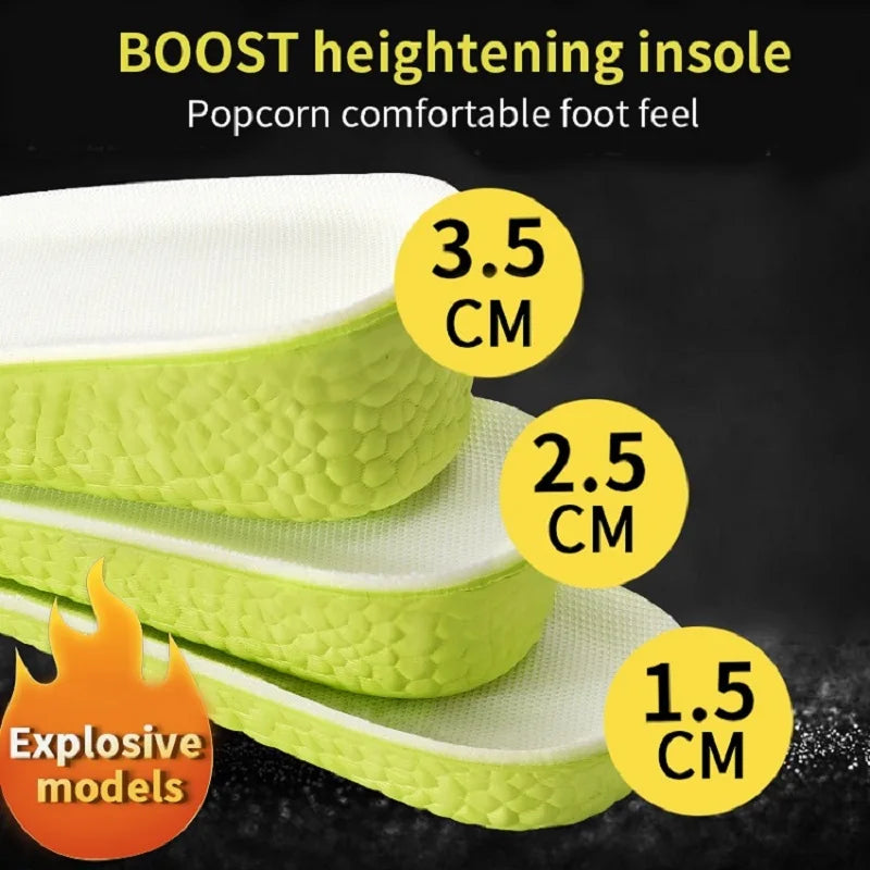 Invisible Height Increase Insoles Green Memory Foam Shoes Sole Pad Breathable Comfortable for Men Women Feet Care Insole