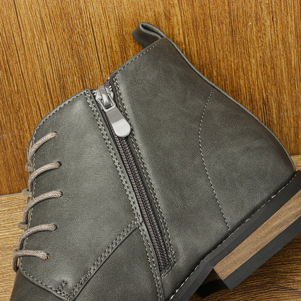 Boots for Men Fashion Brand Comfortable Ankle Leather Boots for Men #KD894
