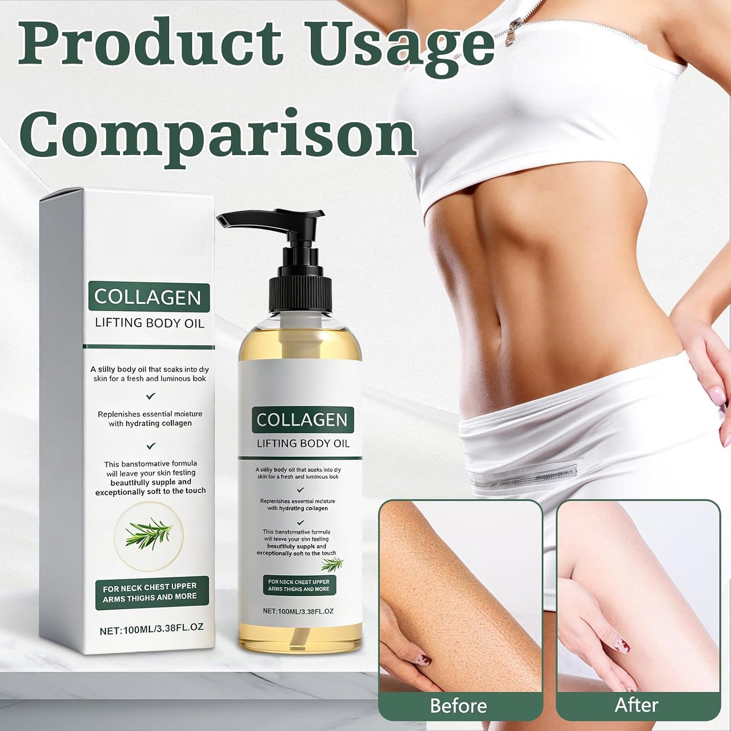 2 Packs Hydrating Collagen Oil for Body & after Shower,Collagen Lifting Body Oil after Shower with Hydrating Formula for Women & Men Lightweight Non-Greasy (3.38 Fl Oz)