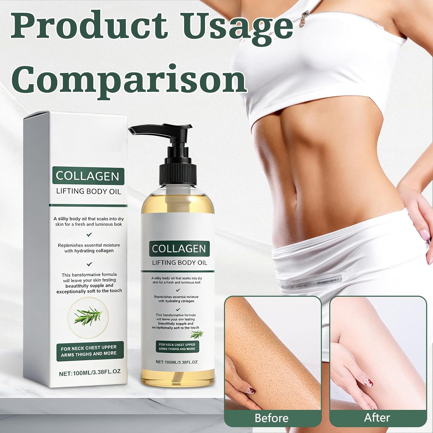 2 Packs Hydrating Collagen Oil for Body & after Shower,Collagen Lifting Body Oil after Shower with Hydrating Formula for Women & Men Lightweight Non-Greasy (3.38 Fl Oz)