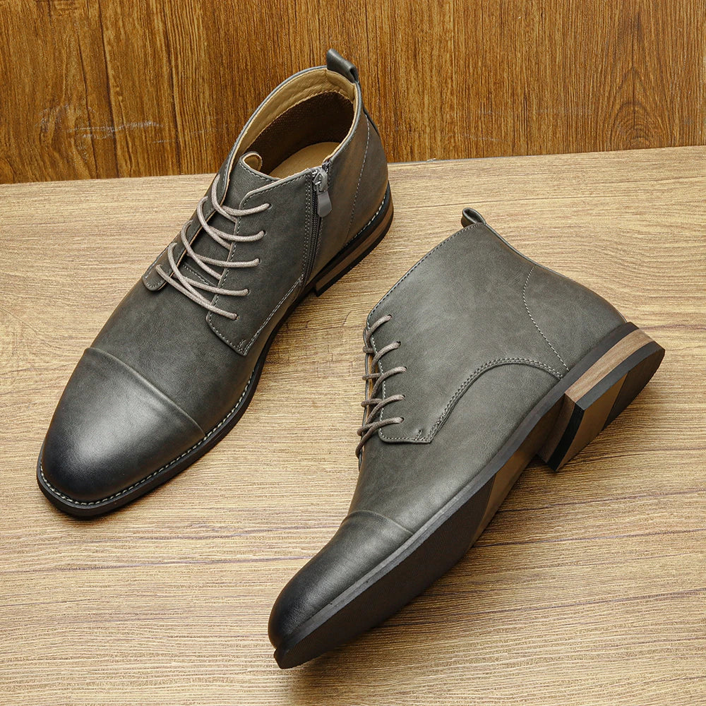 Boots for Men Fashion Brand Comfortable Ankle Leather Boots for Men #KD894