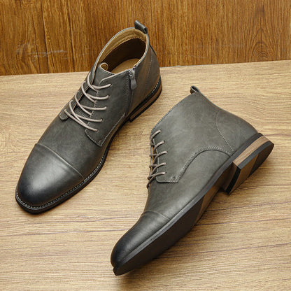 Boots for Men Fashion Brand Comfortable Ankle Leather Boots for Men #KD894