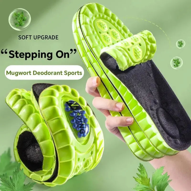 1Pair 4D Cloud Sport Insoles for Shoes PU Air Cushion Sole Soft Shock Absorption Deodorant Breathable Running Orthopedic Insoles