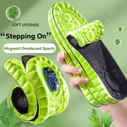 1Pair 4D Cloud Sport Insoles for Shoes PU Air Cushion Sole Soft Shock Absorption Deodorant Breathable Running Orthopedic Insoles
