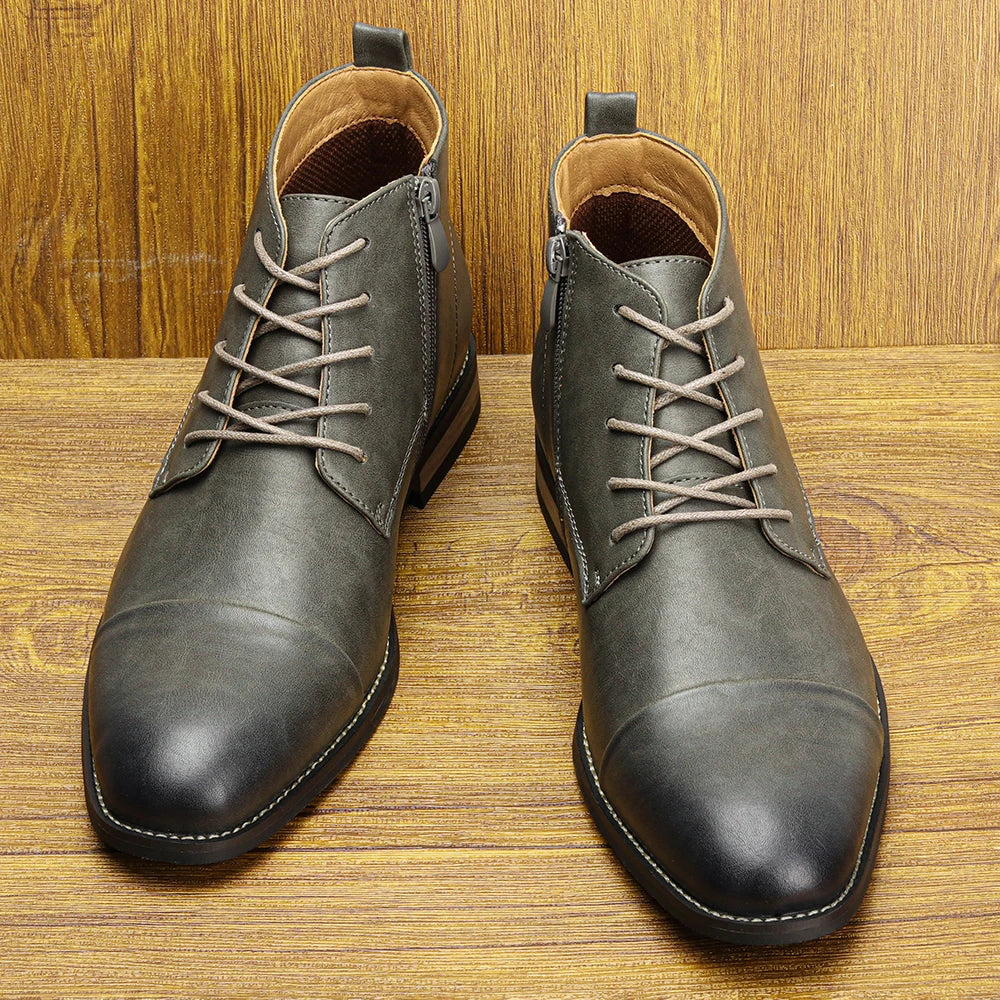 Boots for Men Fashion Brand Comfortable Ankle Leather Boots for Men #KD894
