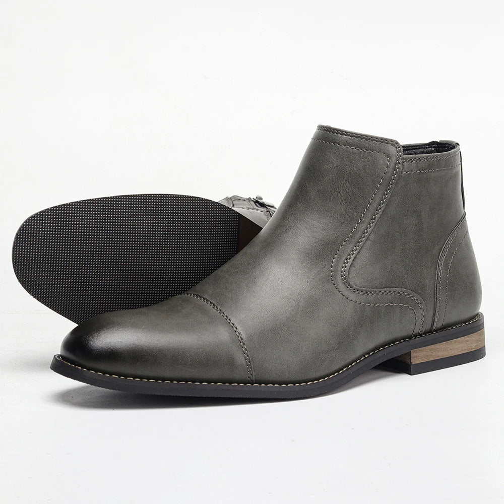 Boots for Men Fashion Brand Comfortable Ankle Leather Boots for Men #KD894