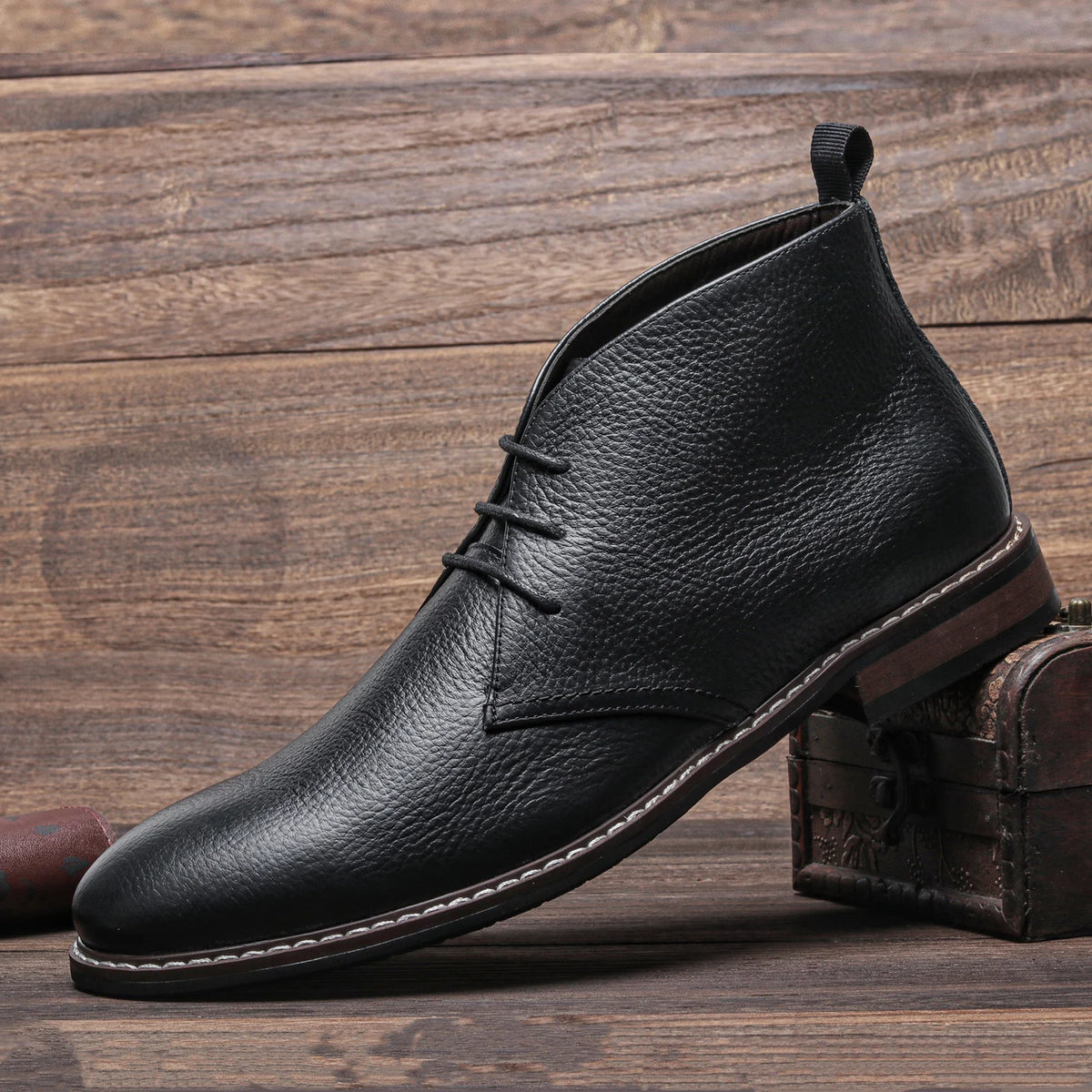 Genuine Leather Men Boots Fashion Comfortable 2023 Brand Ankle Leather Boots #KD585