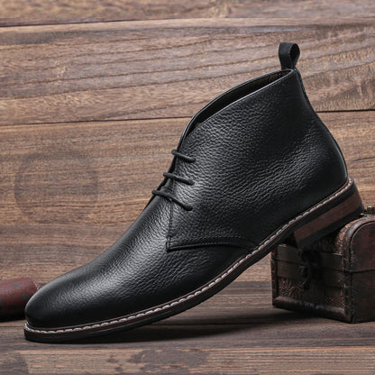 Genuine Leather Men Boots Fashion Comfortable 2023 Brand Ankle Leather Boots #KD585