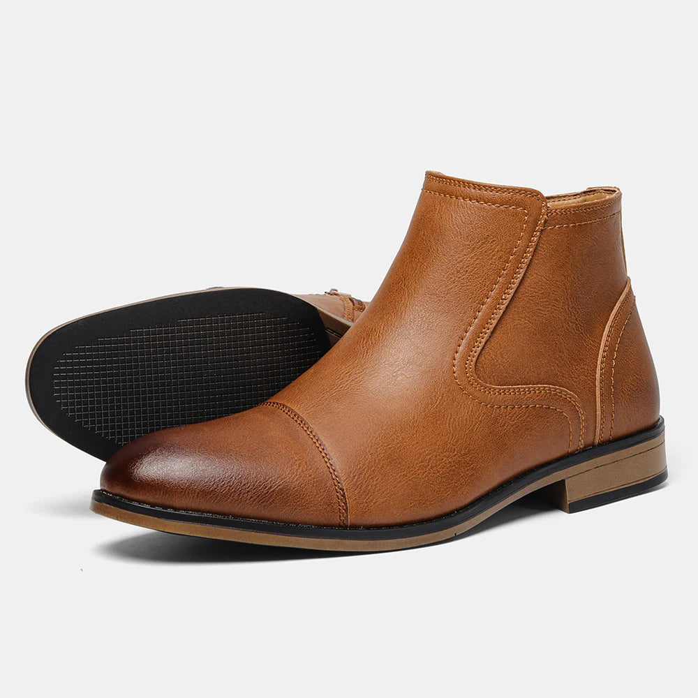 Boots for Men Fashion Brand Comfortable Ankle Leather Boots for Men #KD894