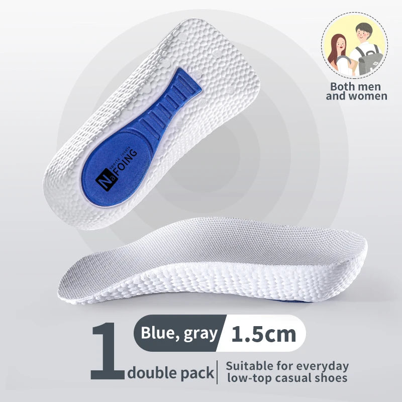 Memory Foam Height Increase Insoles for Men Women Shoes Flat Feet Arch Support Orthopedic Insoles Sneakers Heel Lift Care Insole