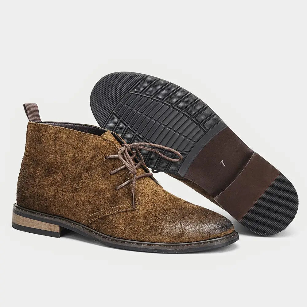 Genuine Leather Desert Boots Natural Cow Suede Leather Men Chukka Boots Fashion Comfortable Brand Ankle Leather Boots #KD598