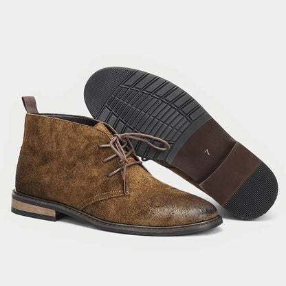 Genuine Leather Desert Boots Natural Cow Suede Leather Men Chukka Boots Fashion Comfortable Brand Ankle Leather Boots #KD598