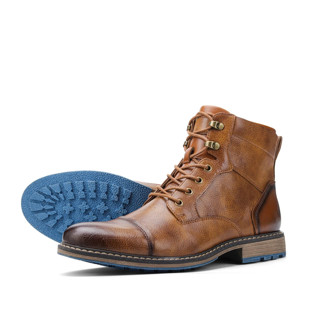 Size 7~13 Retro Men Boots 2023 Fashion Comfortable Spring Leather Boots