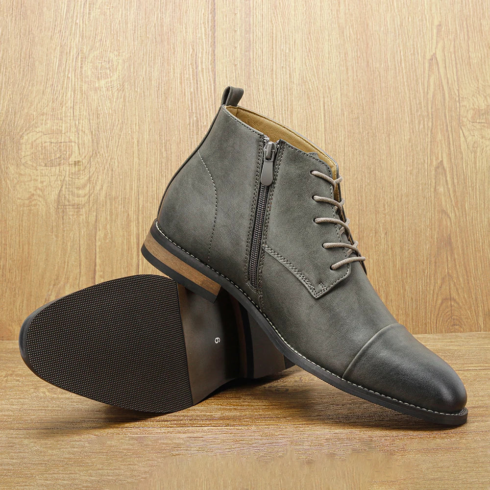 Boots for Men Fashion Brand Comfortable Ankle Leather Boots for Men #KD894